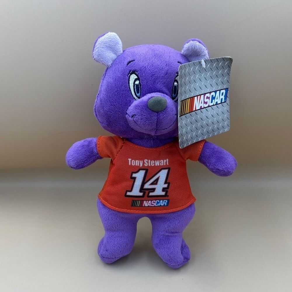 NASCAR Tony Stewart 14 Purple Plush Bear Kellytoy Racing Collectible NWT